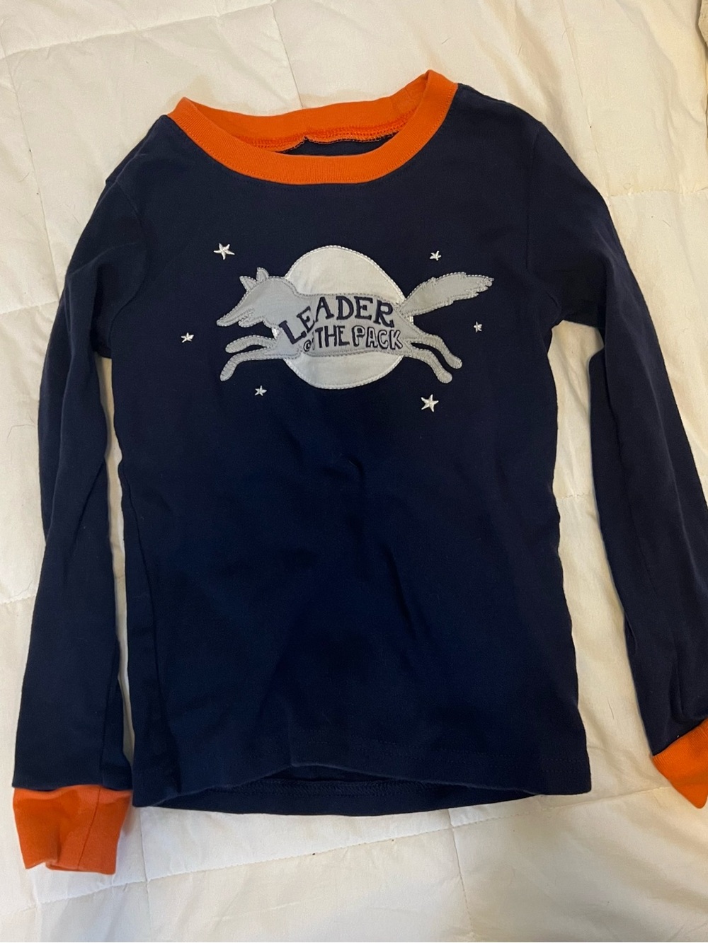 Gymboree Navy Long-Sleeve Top with Orange Trim - Leader of the Pack